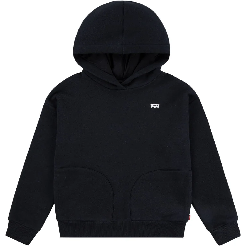 Thin Design Levi's BLACK Chest Hit Pullover Hoodie