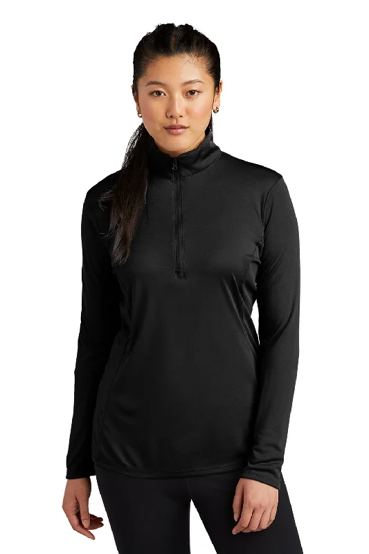 Slim Fit Sport-Tek Womens Competitor Moisture Wicking 1/4 Zip Sweatshirt - Black