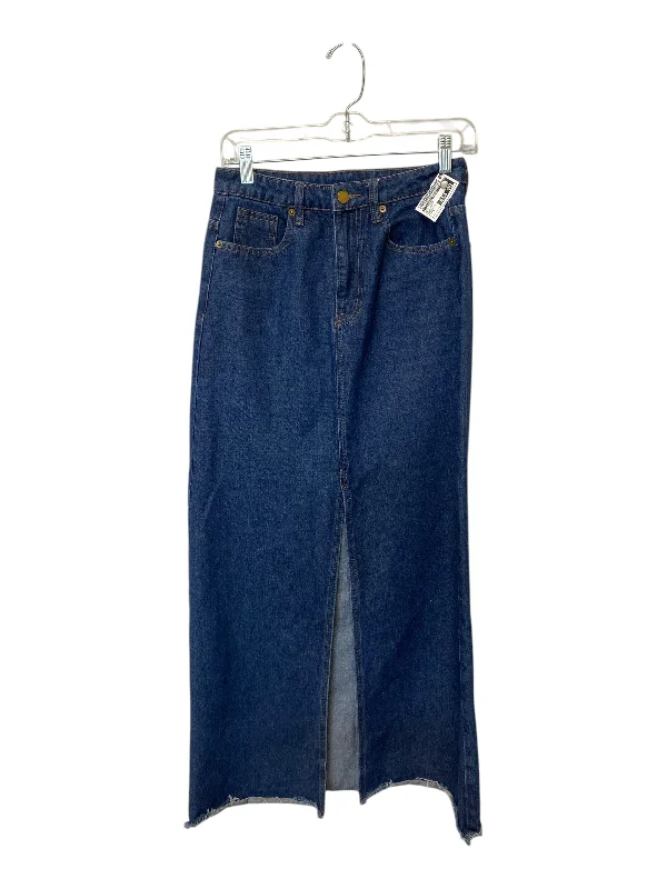 Trendy Traveler Skirt Maxi By Clothes Mentor In Blue Denim, Size: S