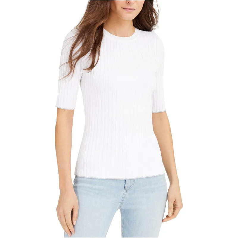 Design And Tailoring I-N-C Womens Ribbed Pullover Sweater, White, Medium