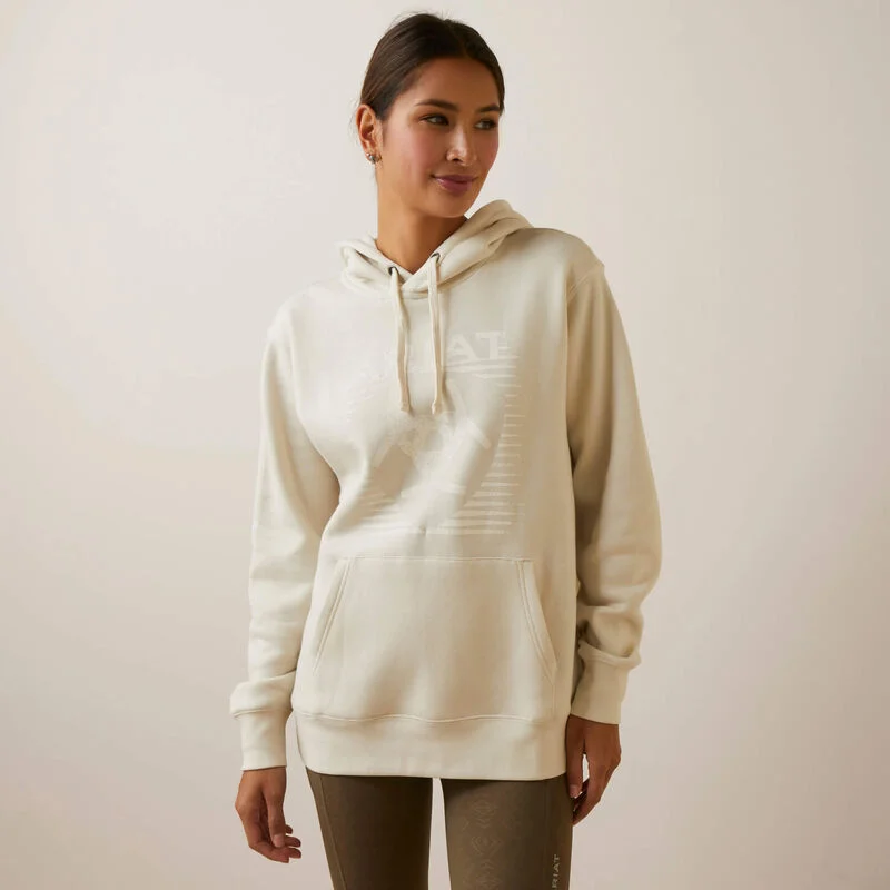 Beautiful Romance Ariat Women's REAL Fading Lines Hoodie, White Onyx