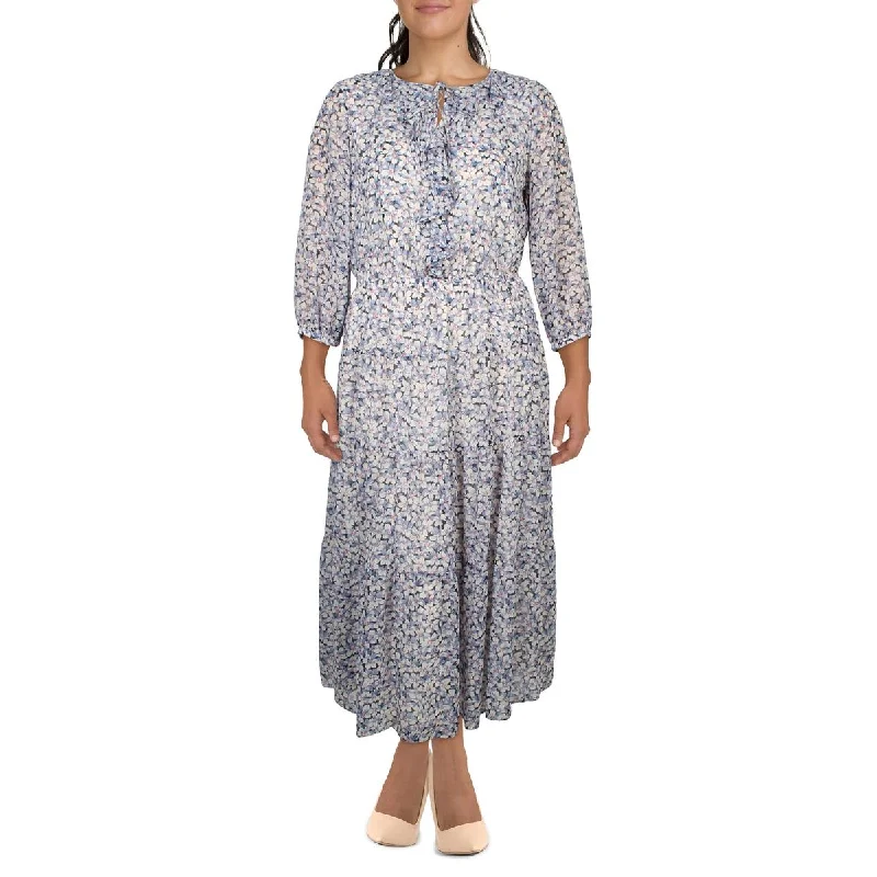 New Products Lauren Ralph Lauren Womens Floral Print Georgette Maxi Dress