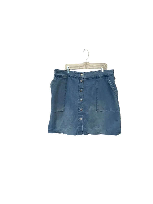 Fashionable And Versatile Skirt Mini & Short By Ava & Viv In Blue Denim, Size: 1x