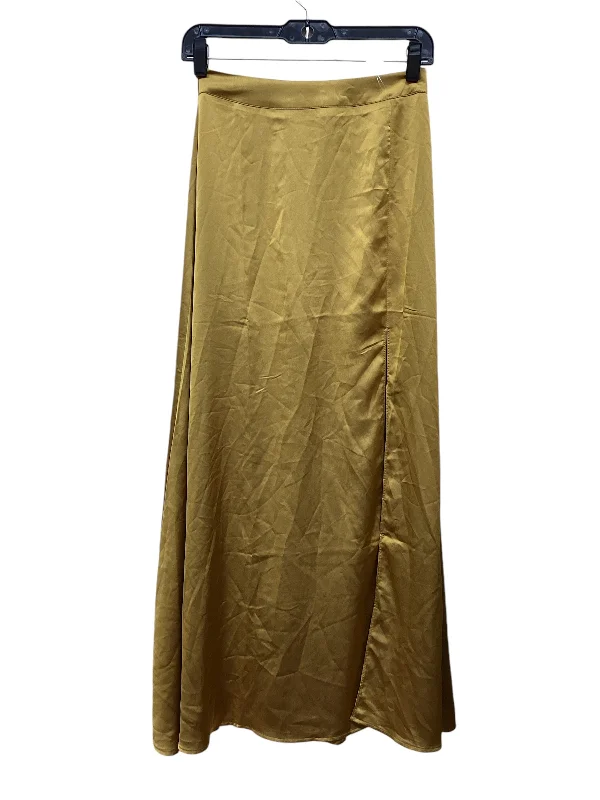 High-quality Fabrics Skirt Maxi By Clothes Mentor In Bronze, Size: S