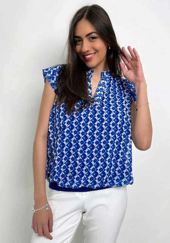 Fresh And Simple Kate & Pippa Bella Short Sleeve Banded Top, Royal