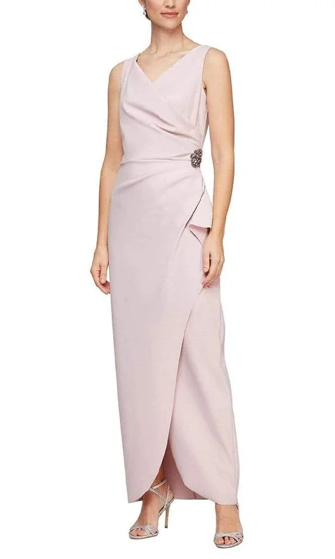 Carefree Style Alex Evenings - 134200 Sleeveless Surplice Bodice Long Fitted Dress