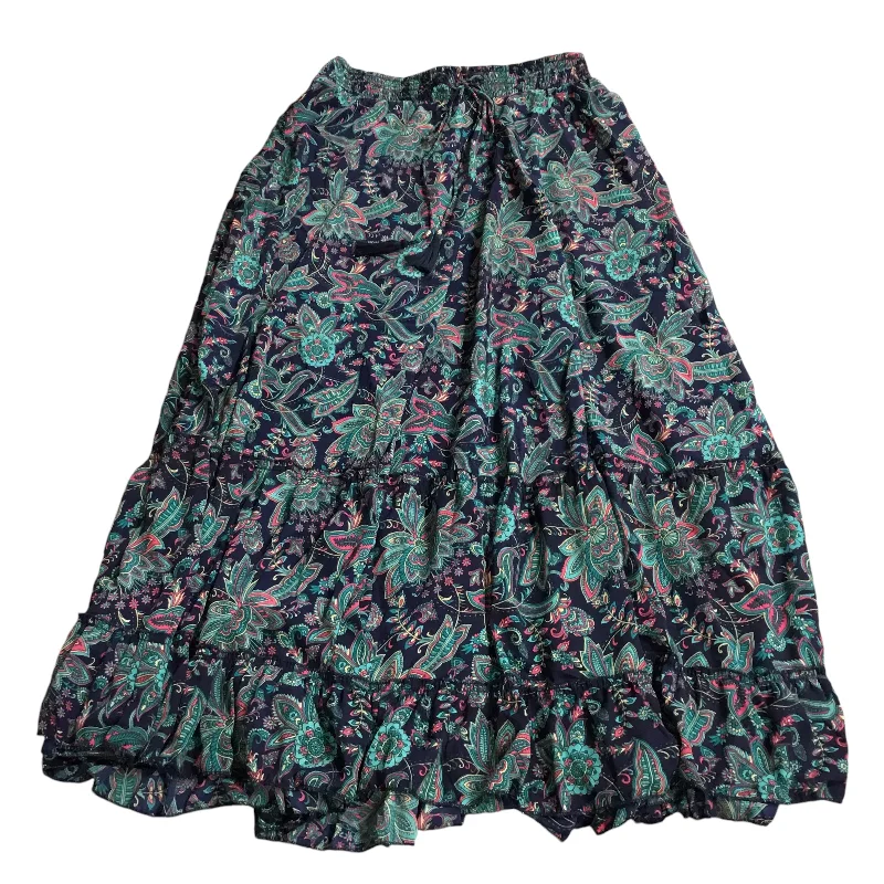 Windbreaker fashion Skirt Maxi By Philosophy In Blue Green, Size: M