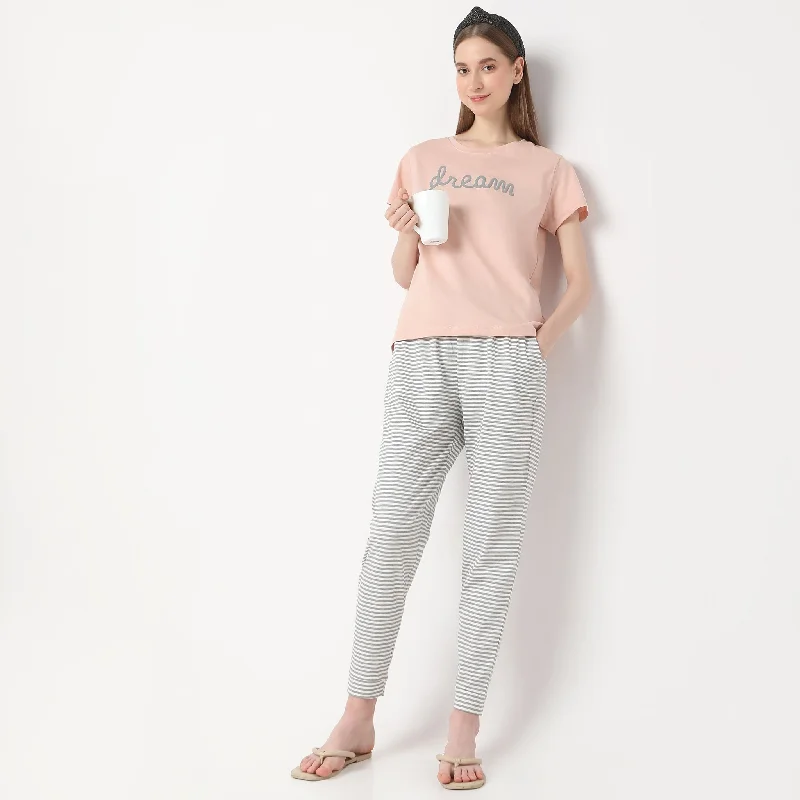 Windbreaker fashion Dream Print Crew Neck Lounge T-Shirt