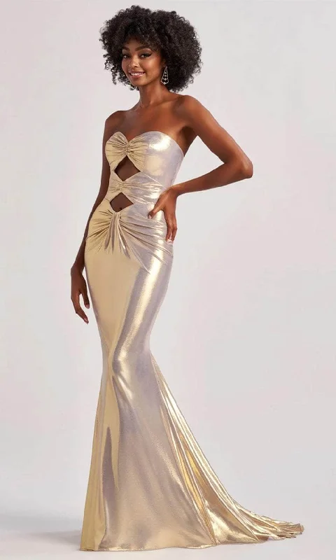 Bright Colors Colette By Daphne CL8545 - Metallic Cutout Long Gown