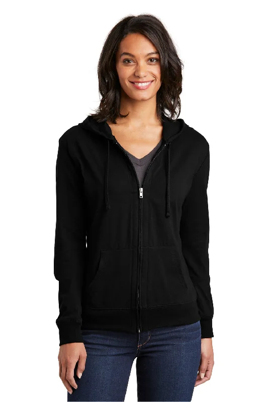 End Of The Year District Womens Full Zip Hooded Sweatshirt Hoodie w/ Pockets - Black End Of The Year District Womens Full Zip Hooded Sweatshirt Hoodie w/ Pockets - Black
