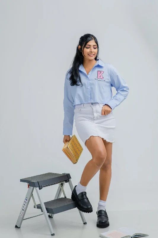 Cute Style All Stars Blue Crop Shirt