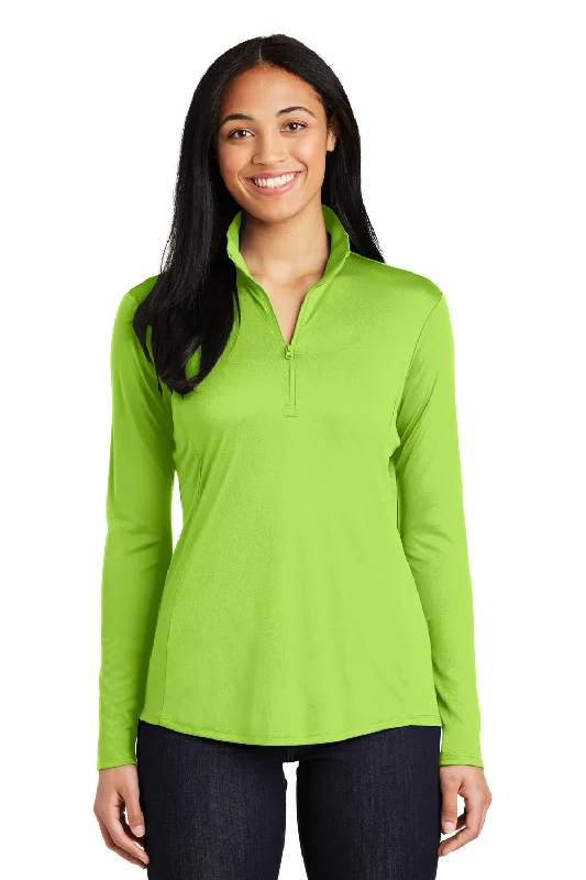 Unique Design Sport-Tek Womens Competitor Moisture Wicking 1/4 Zip Sweatshirt - Lime Shock Green - Closeout Unique Design Sport-Tek Womens Competitor Moisture Wicking 1/4 Zip Sweatshirt - Lime Shock Green - Closeout