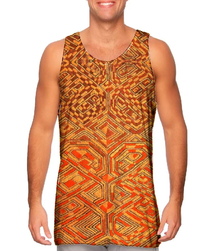 Fresh And Natural African Tribal Kuba Cloth Quadrant