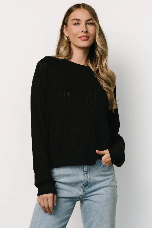 Customized Version Alix Knit Sweater Top | Black