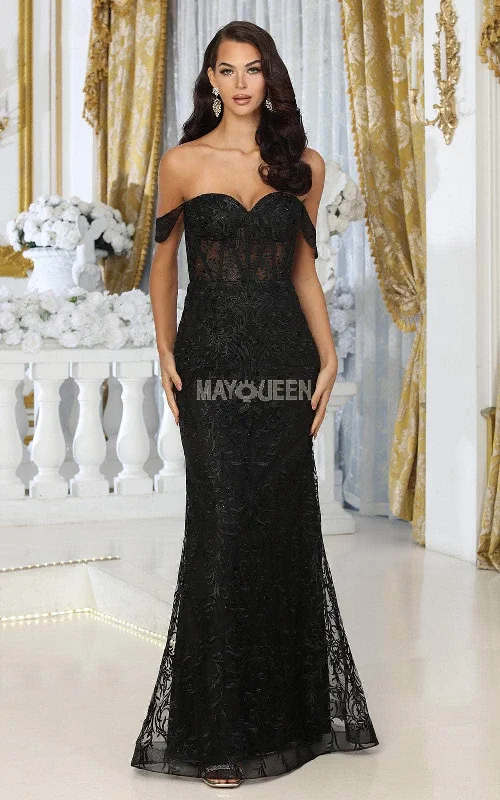 Knitted Design May Queen MQ2044 - Lace Corset Prom Dress