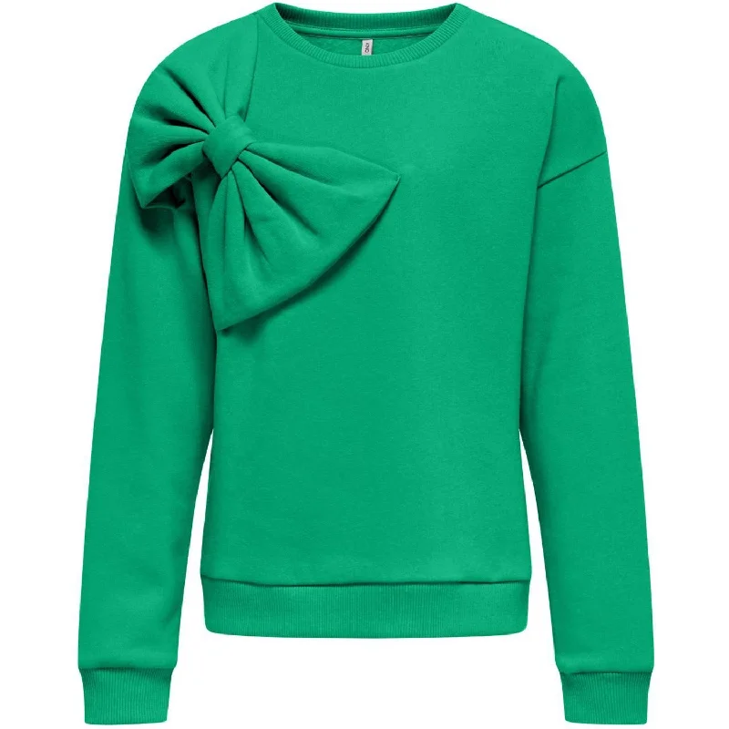 Noble Temperament kids ONLY Deep Mint Valerie Bow Sweatshirt