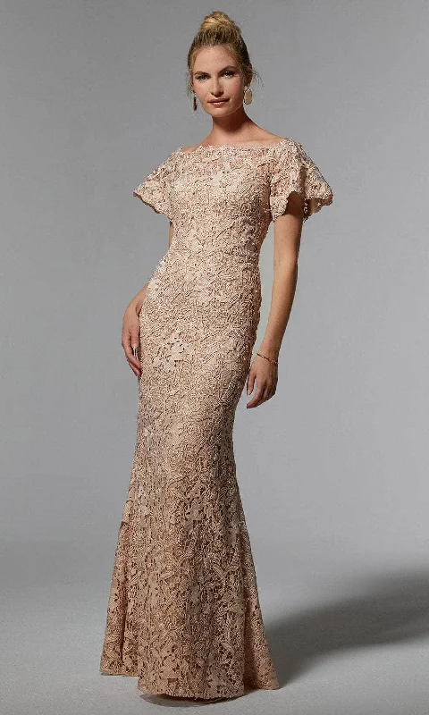Noble Temperament MGNY By Mori Lee 72931SC - Laced Short Sleeve Evening Dress 72931SC - Laced Short Sleeve Evening Dress Noble Temperament MGNY By Mori Lee 72931SC - Laced Short Sleeve Evening Dress 72931SC - Laced Short Sleeve Evening Dress