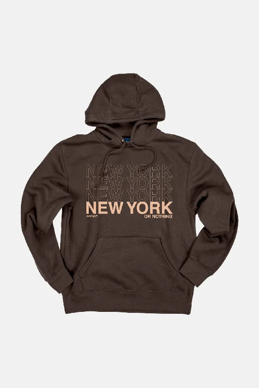 Elegant And Simple New York or Nothing Hoodie Chocolate