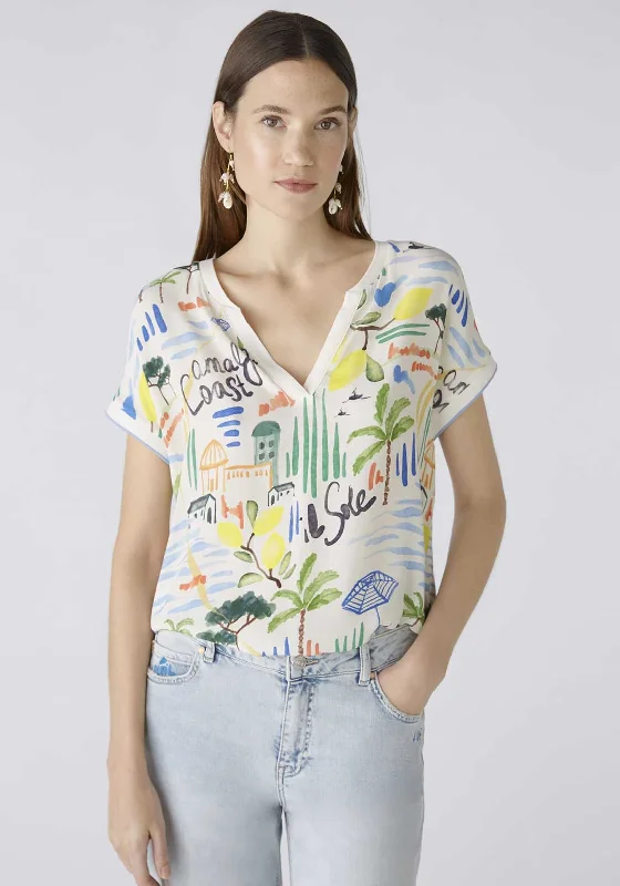 Warm Winter Series Oui Printed Short Sleeve Top, Multi