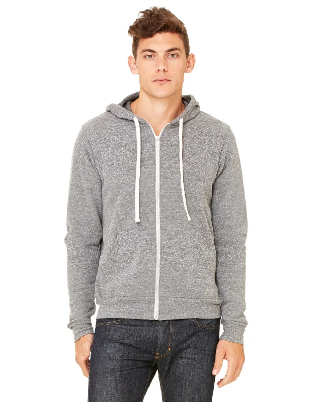 Thin Design Bella + Canvas 3909 Unisex Triblend Sponge Fleece Full-Zip Hoodie
