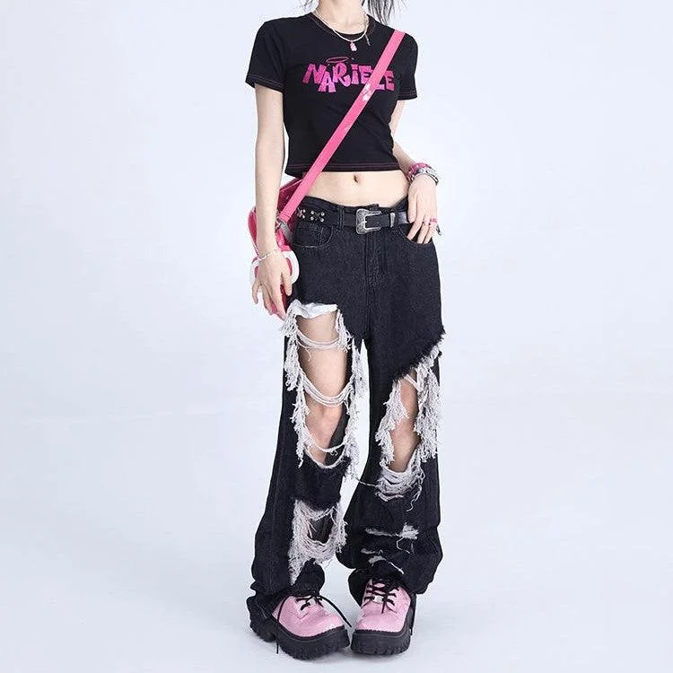 Trendy Traveler Tassel Design Floor Mop Pants