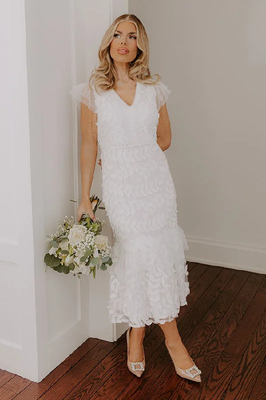 Noble Temperament Toss The Bouquet Midi Dress