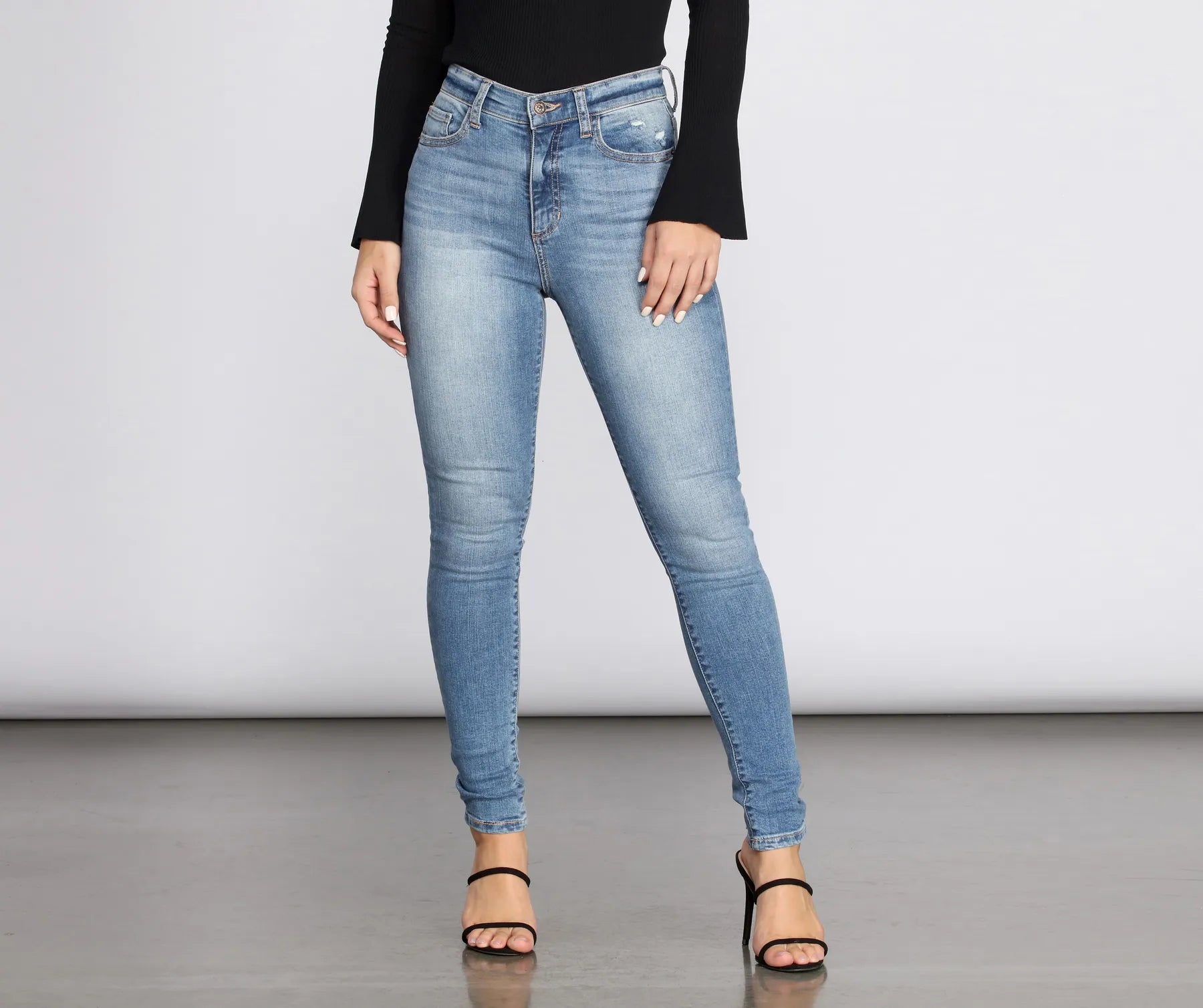 Light And Breathable High Rise Clean Skinny Jeans