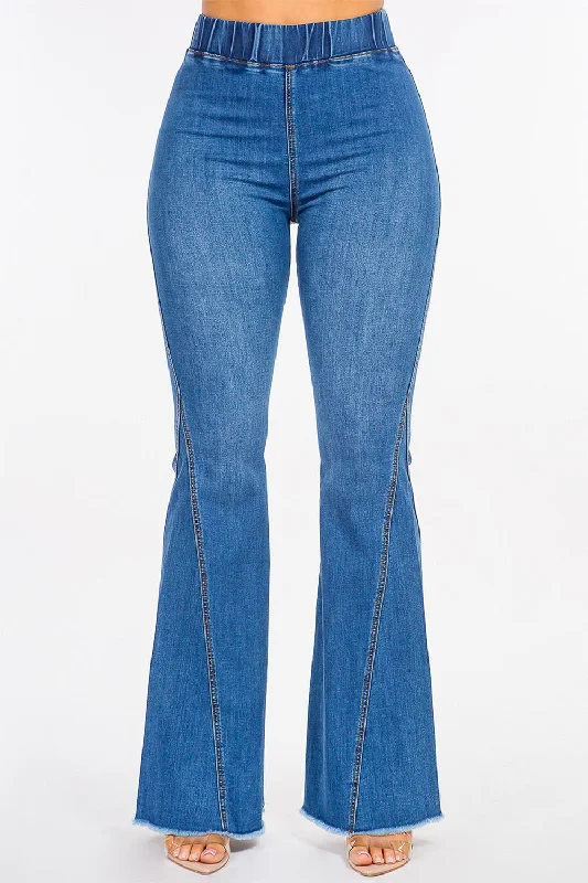 Body Design Women's High Rise Curvy Flare Jeans
