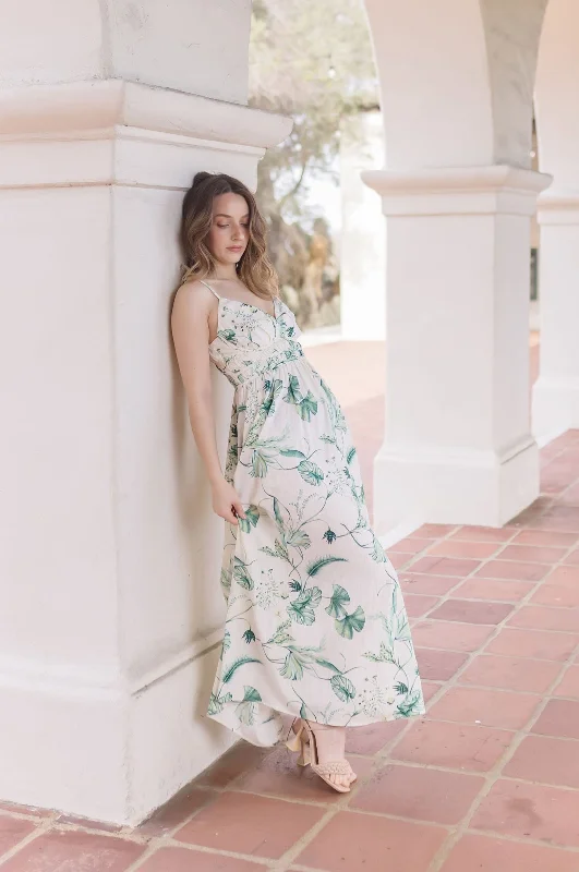 Innovative Design Tinsley Sleeveless Printed Maxi Dress Green