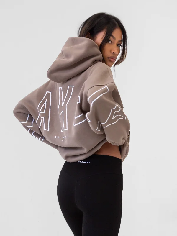 Fresh And Natural Outline Isabel Oversized Hoodie - Brown