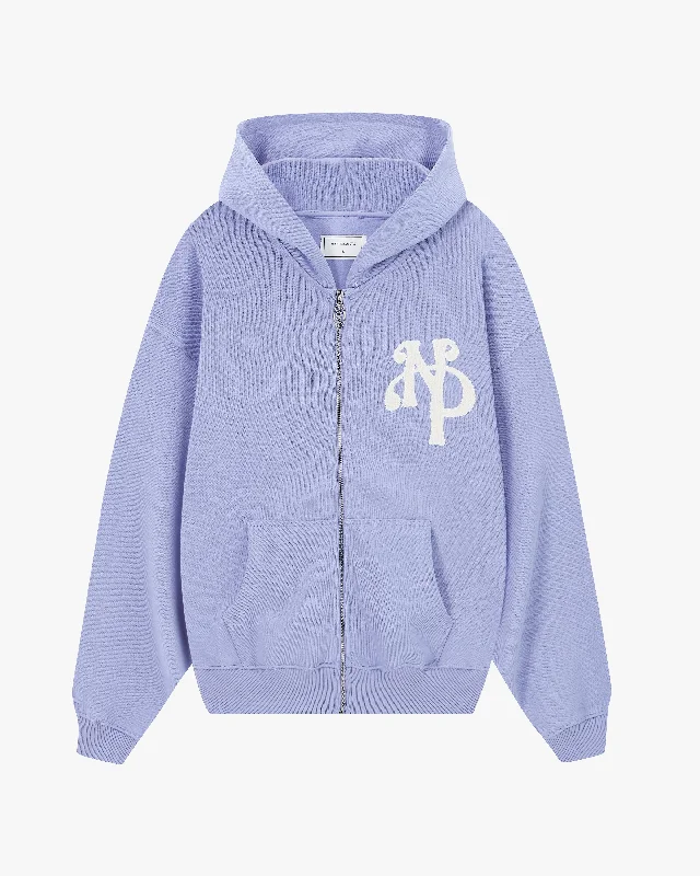 Comfortable Design KILL BILL ZIP-UP HOODIE BLUE LILAC