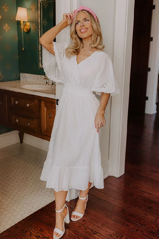 Customized Version Romantic Bliss Eyelet Midi Dress