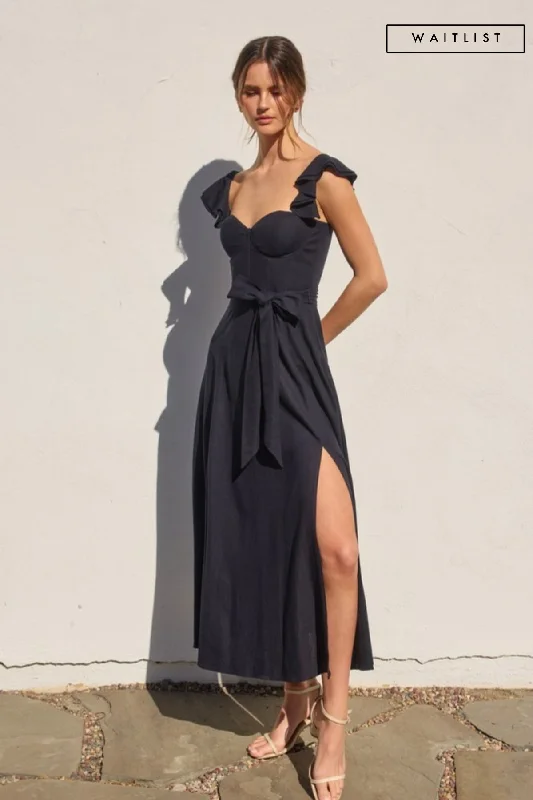 Windbreaker fashion Waitlist 5/28 ♥ Lizette Flutter Sleeve Waist Tie Maxi Dress Navy Windbreaker fashion Waitlist 5/28 ♥ Lizette Flutter Sleeve Waist Tie Maxi Dress Navy