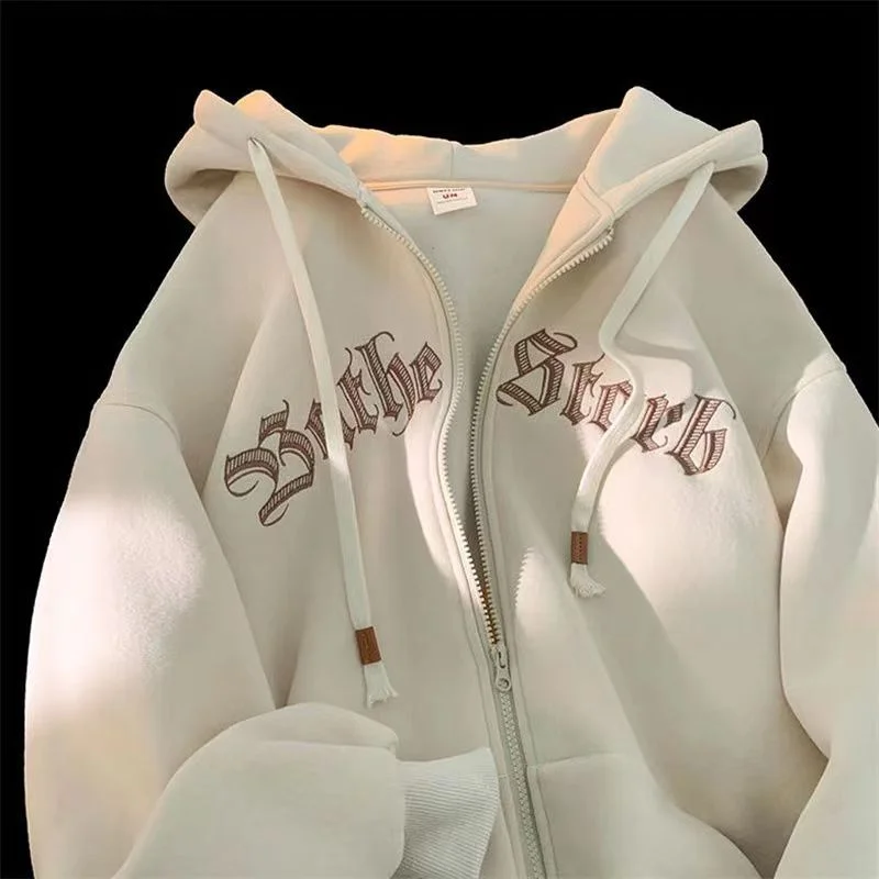 Outdoor Trend DressBetty - Letter Embroidered Oversized Hoodie
