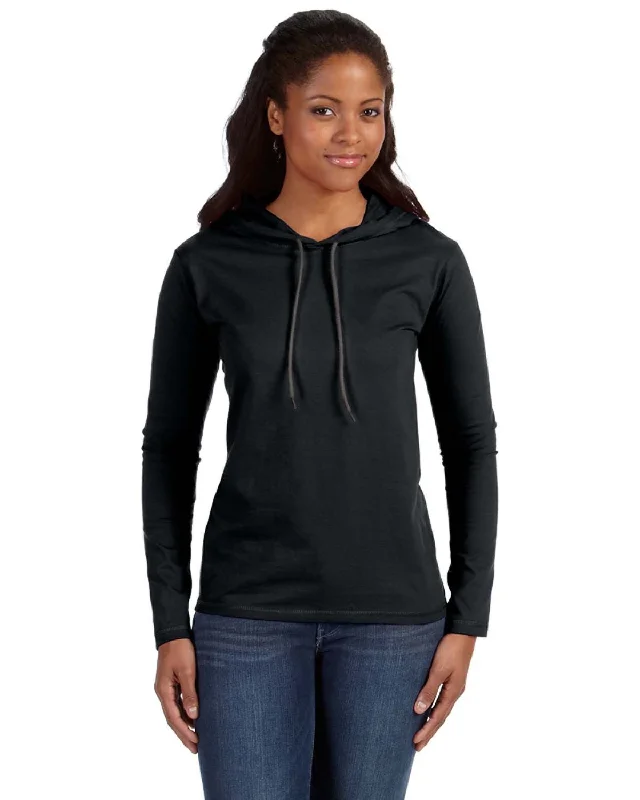Slim Fit Anvil 887L Ladies' Lightweight Long-Sleeve Hooded T-Shirt