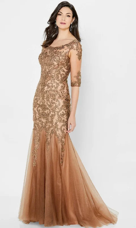 Knitted Design Montage by Mon Cheri 122901 - Lace Evening Gown