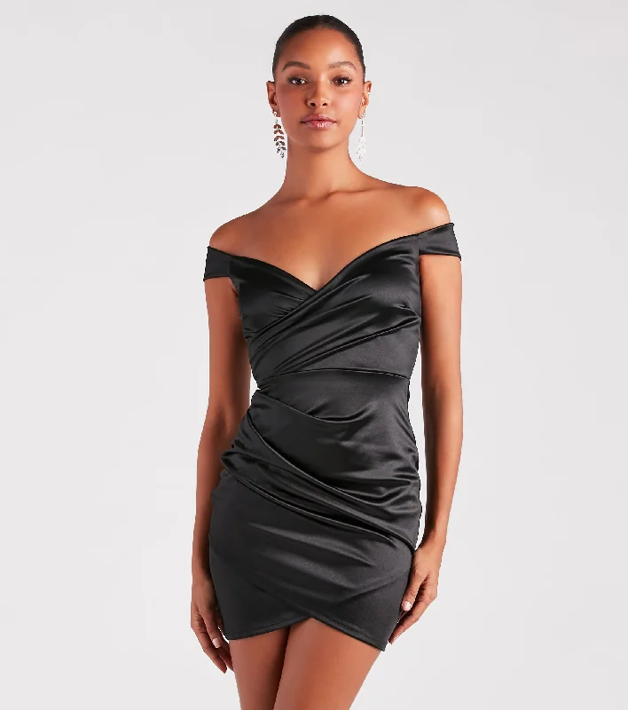Lazy Style Allure Them All Satin Wrap Mini Dress