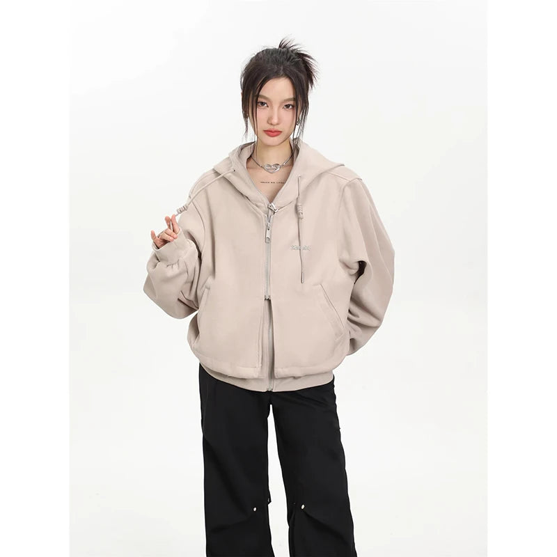 Innovative Design Winter Loose Letter Print Warm Padded Fashion Casual Stylish Hoodie