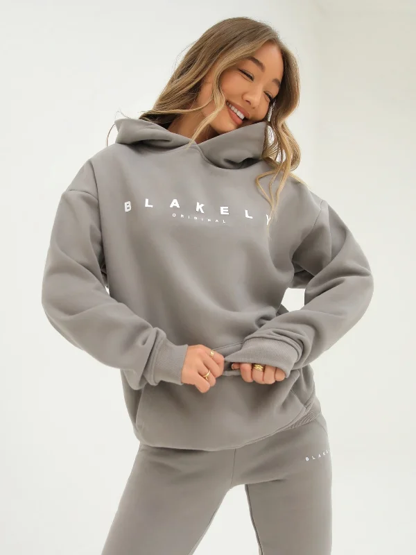 Casual Style Composure Oversized Hoodie - Neutral Grey