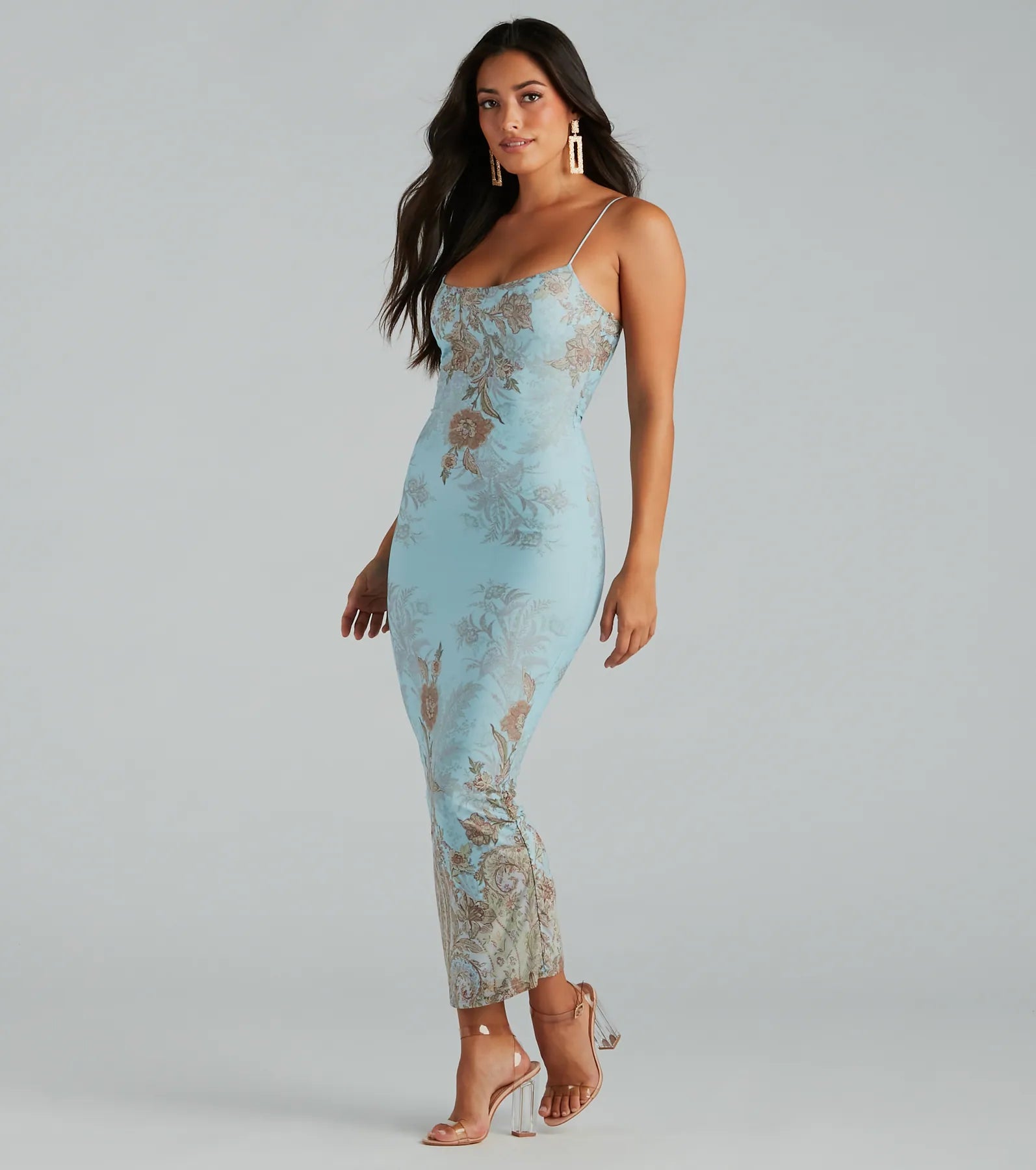 Trendy Traveler Saint Tropez Chic Floral Mesh Maxi Dress