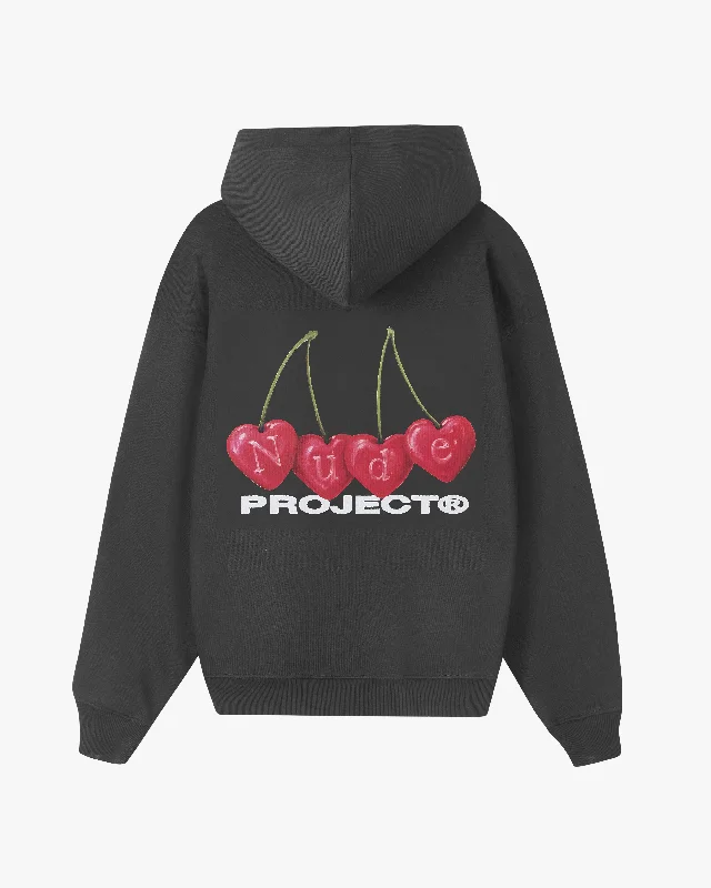 College Style CHERRY HOODIE ASH