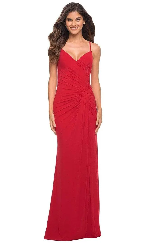 Sports And Leisure La Femme - 30393 Sleeveless Ruched Sheath Dress