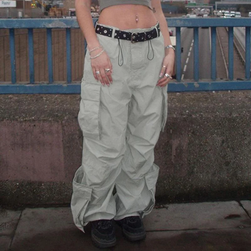 Casual Street Personalized Side Pocket Low Rise Cargo Pants