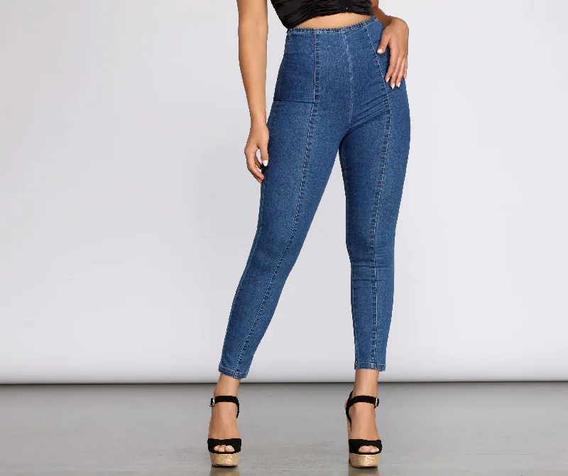 Girl Style High Waist Denim Skinny Pants