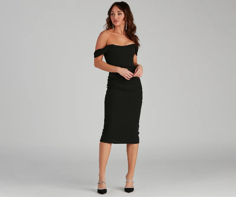 Ethnic Style Sheila Crepe Corset Charming Midi Formal Dress