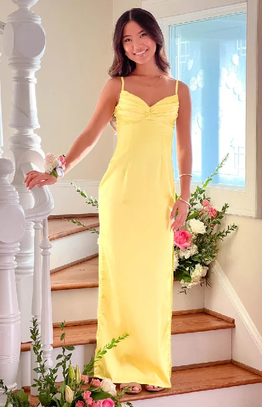 Light And Breathable Honey Yellow Maxi Dress