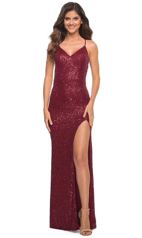 Design Perception La Femme - 30287 Crisscross Back Sequin Gown
