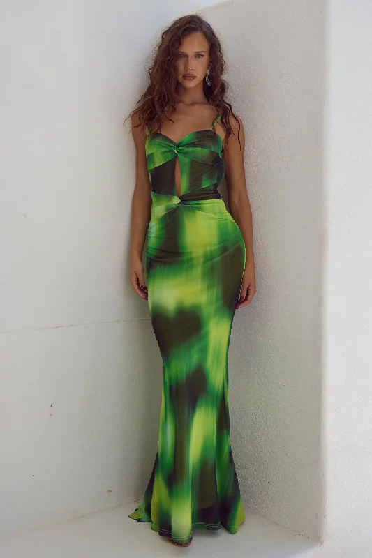 Elegant Style MARLINI MAXI DRESS - LOTUS PRINT