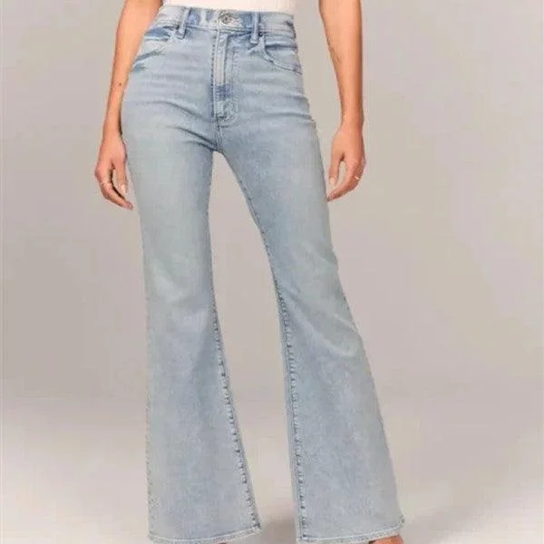 Minimal Style Women's Fashion Casual Solid Color Jeans