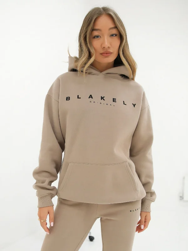 Carefree Composure Oversized Hoodie - Tan